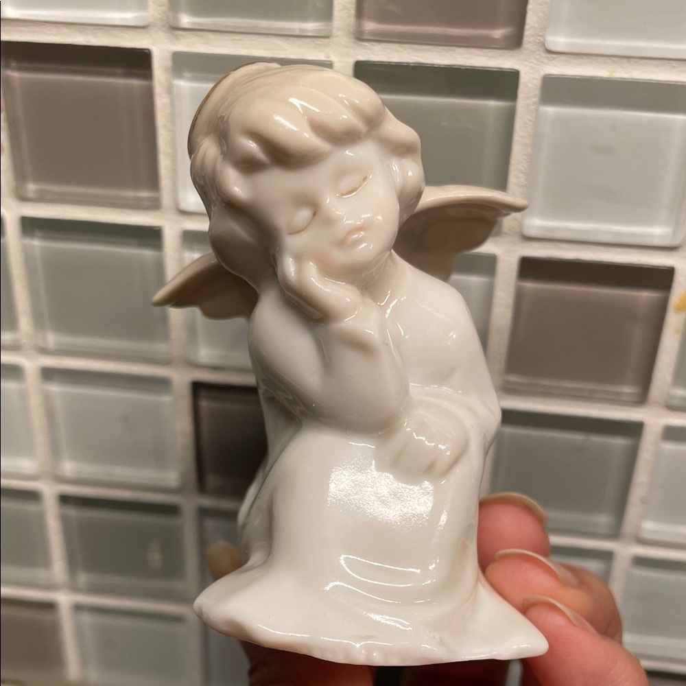Russ Christmas Porcelain Angel Clip On Ornament